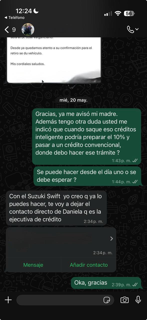 Evidencia de información de crédito